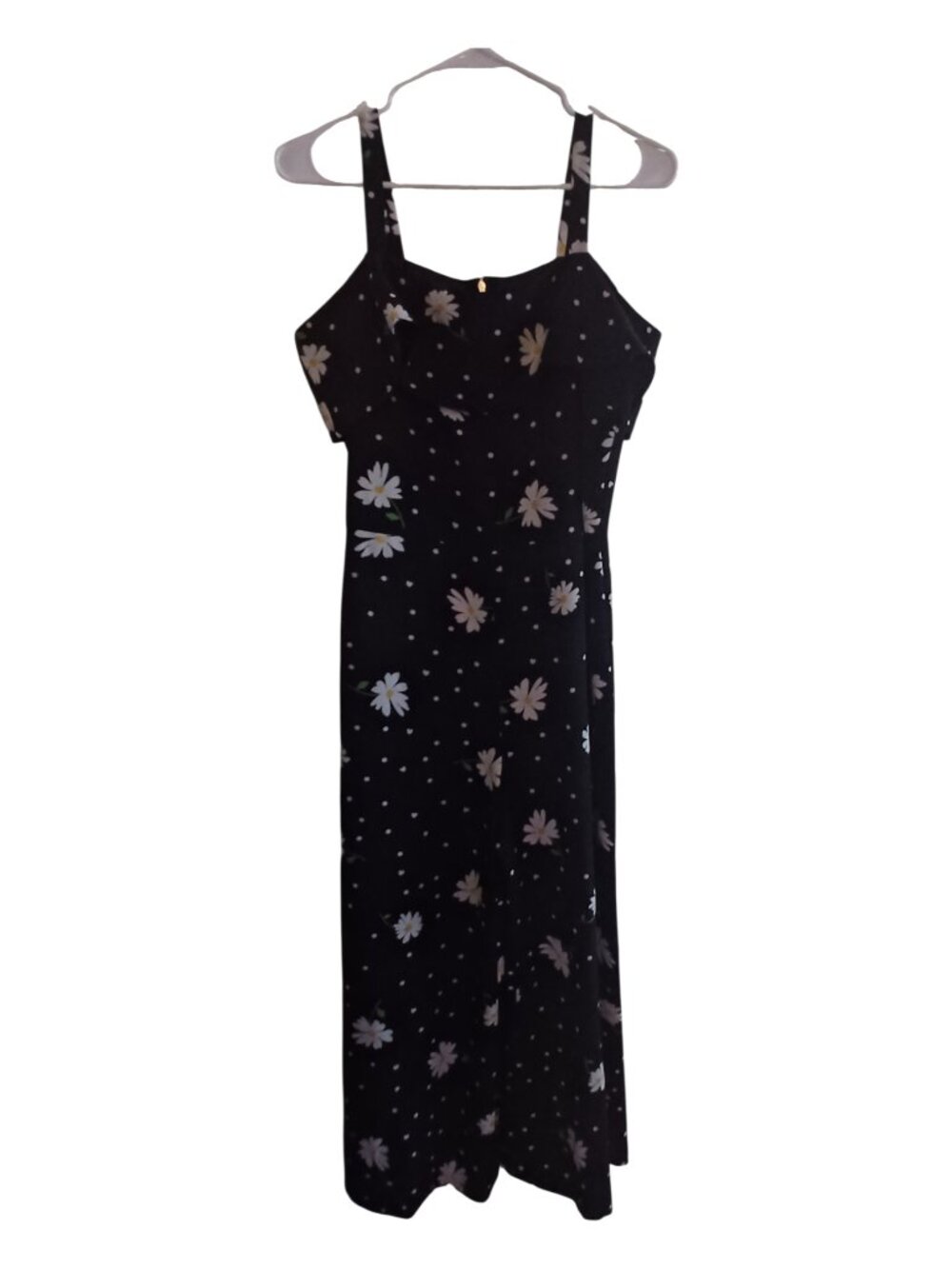 Karl Lagerfeld Paris Daisy & Polka Dot Black Romper Size 4 Off-Shoulder Ruffle - Picture 3 of 6